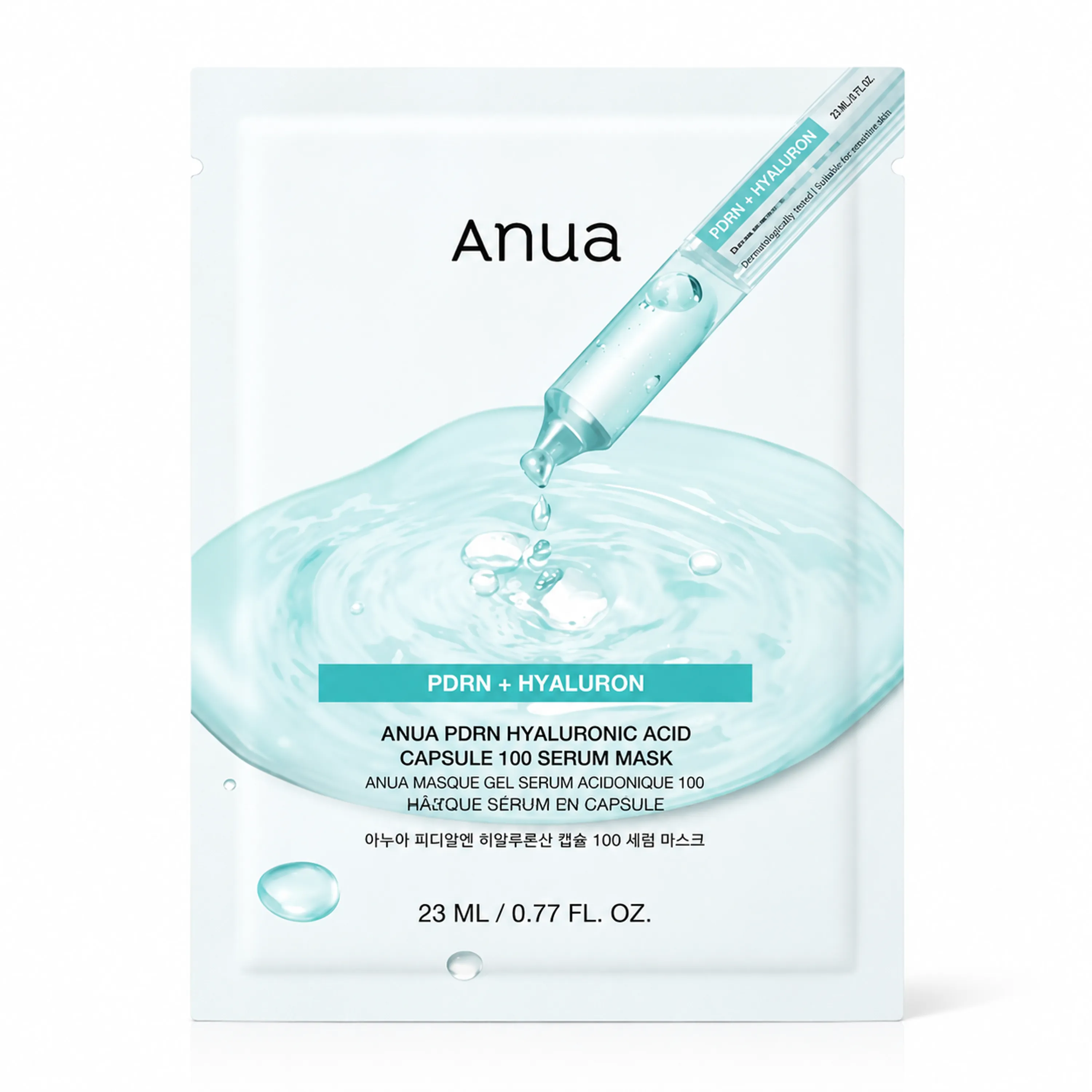 Зволожуюча тканинна маска з PDRN та гіалуроновою кислотою ANUA PDRN Hyaluronic Acid Capsule 100 Serum Mask, 23 ml