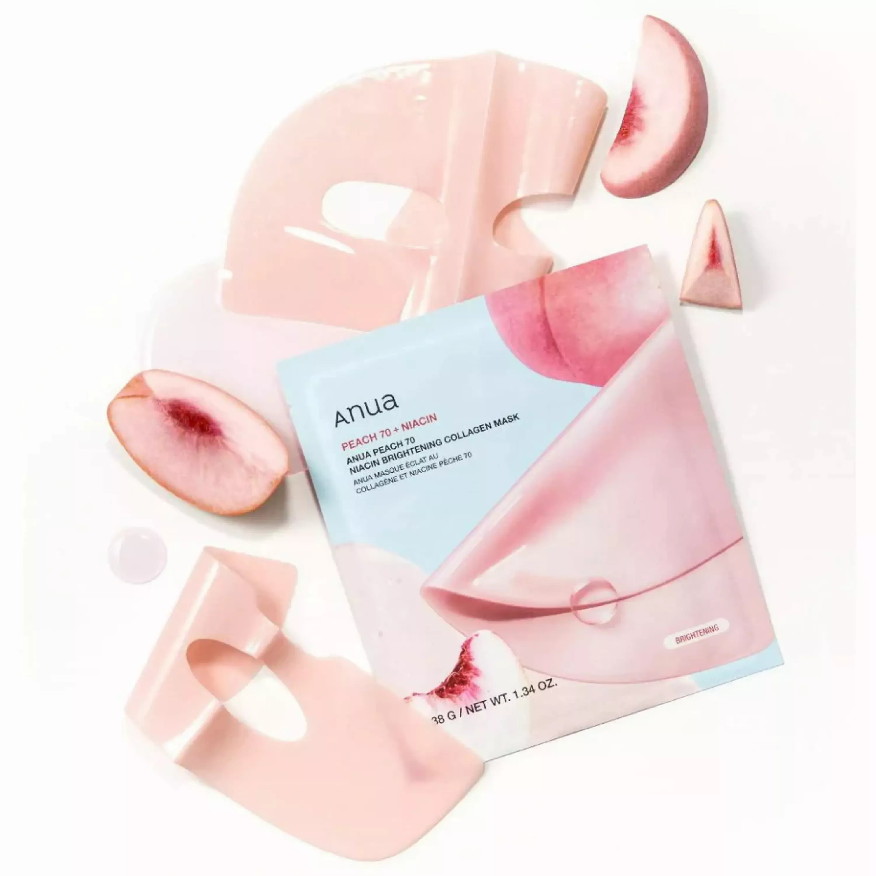 Колагенова маска з персиком та ніацинамідом ANUA Peach 70 Niacin Brightening Collagen Mask, 34 g