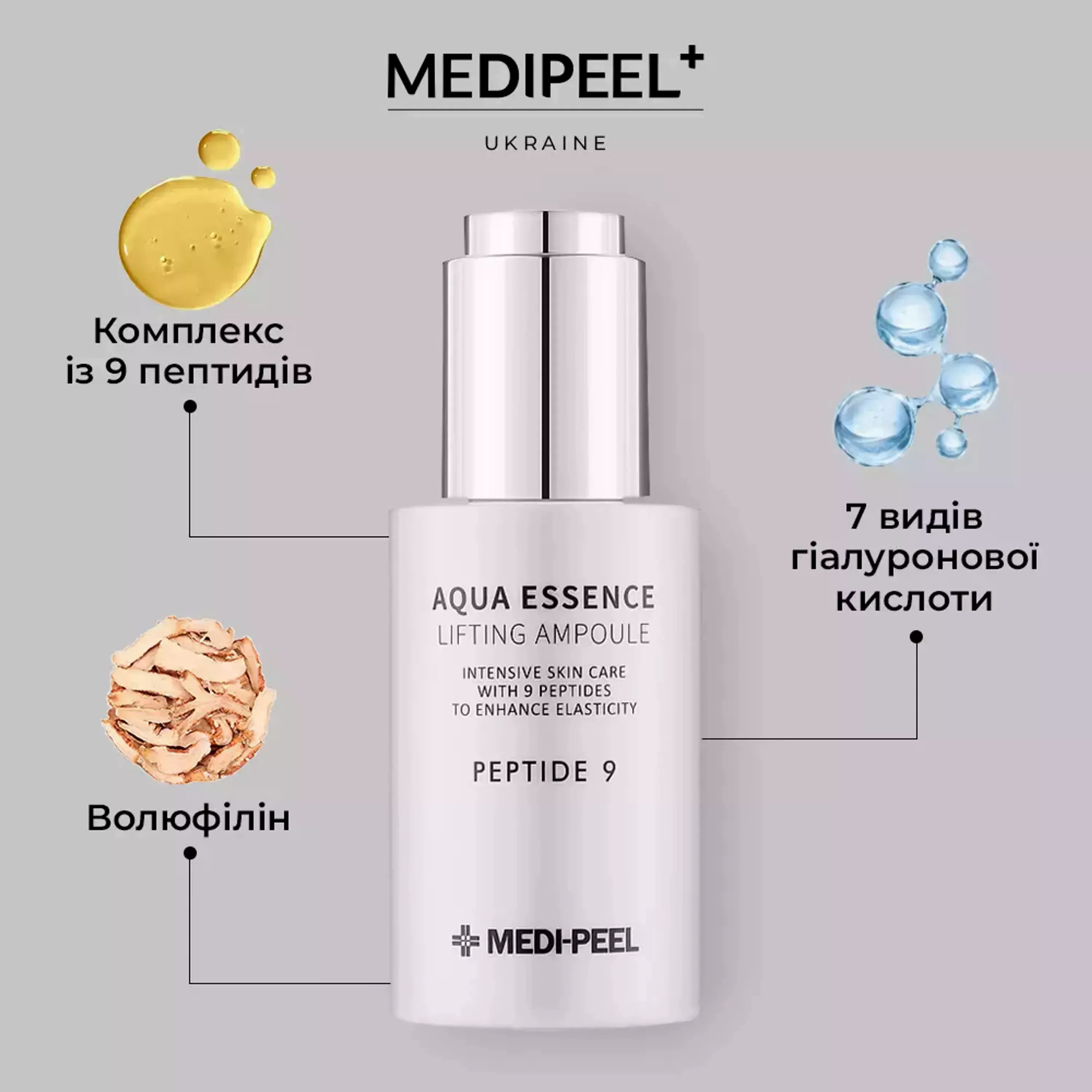 Сироватка з ефектом ліфтингу Medi-Peel Peptide 9 Aqua Essence Lifting Ampoule, 50 мл