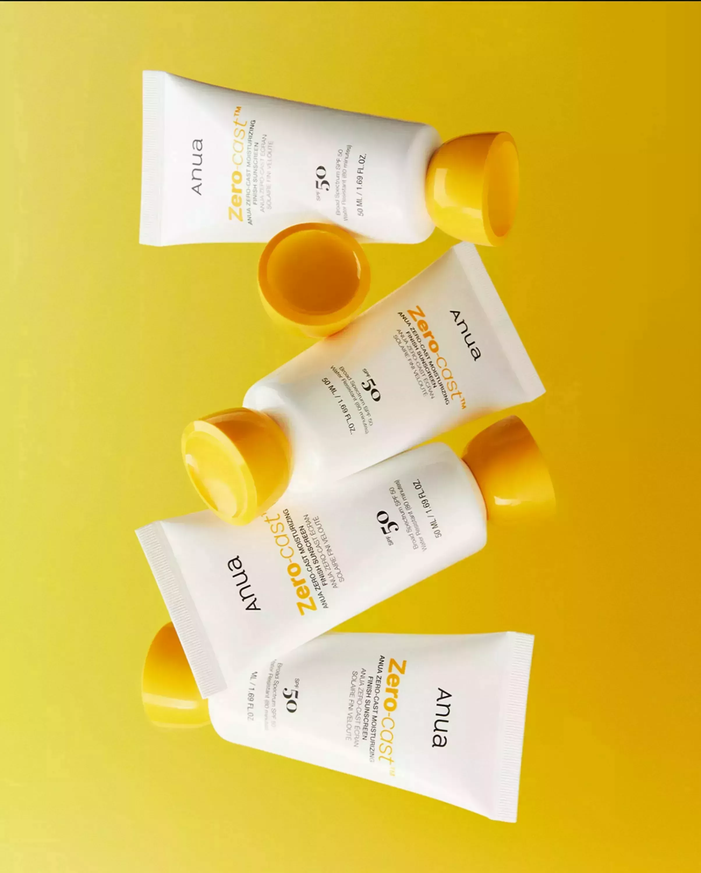 Зволожуючий сонцезахисний крем без білих слідів ANUA Zero-cast Moisturizing Finish Sunscreen, 50 ml 