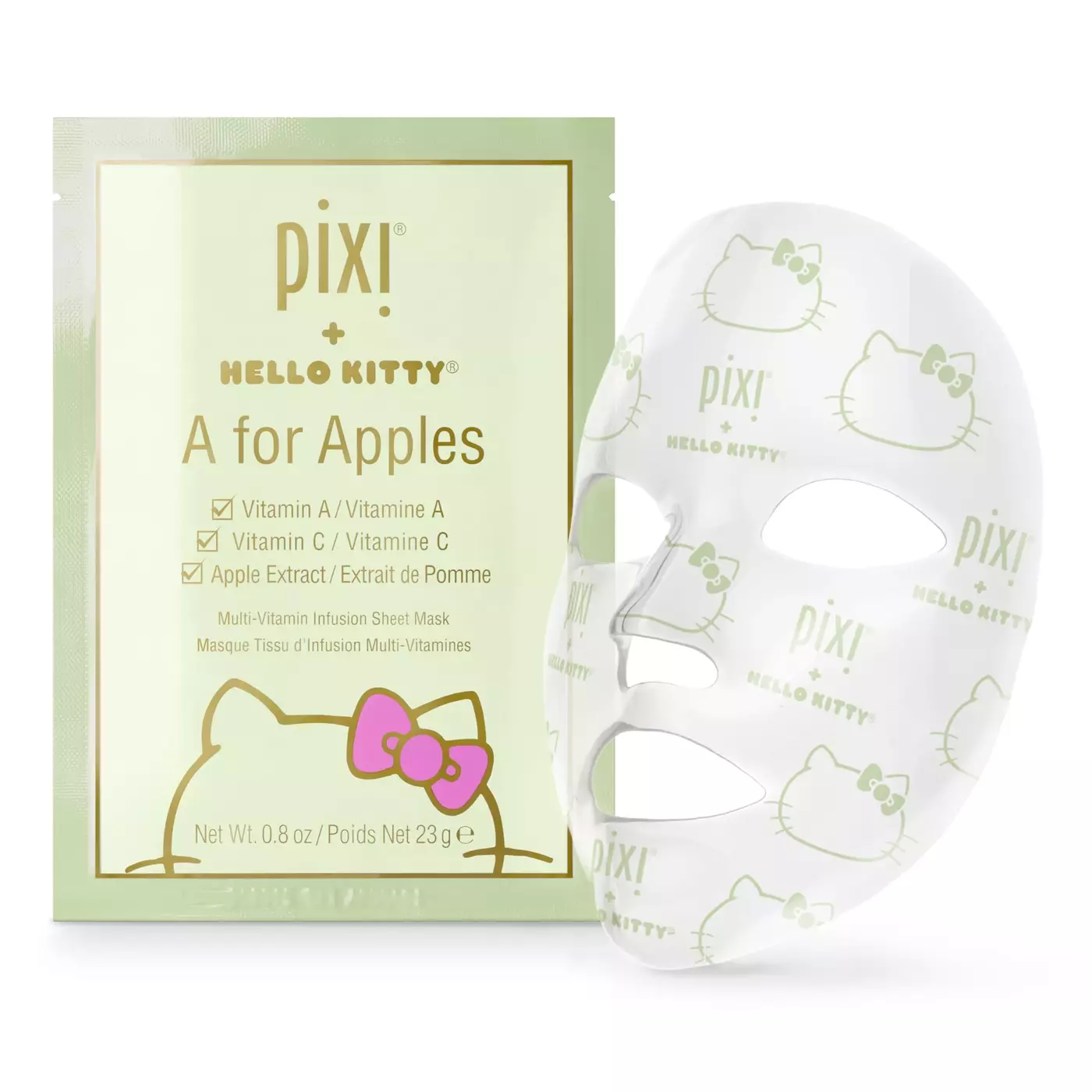 Освітлююча тканинна маска для обличчя Pixi + Hello Kitty A For Apples, 23 g