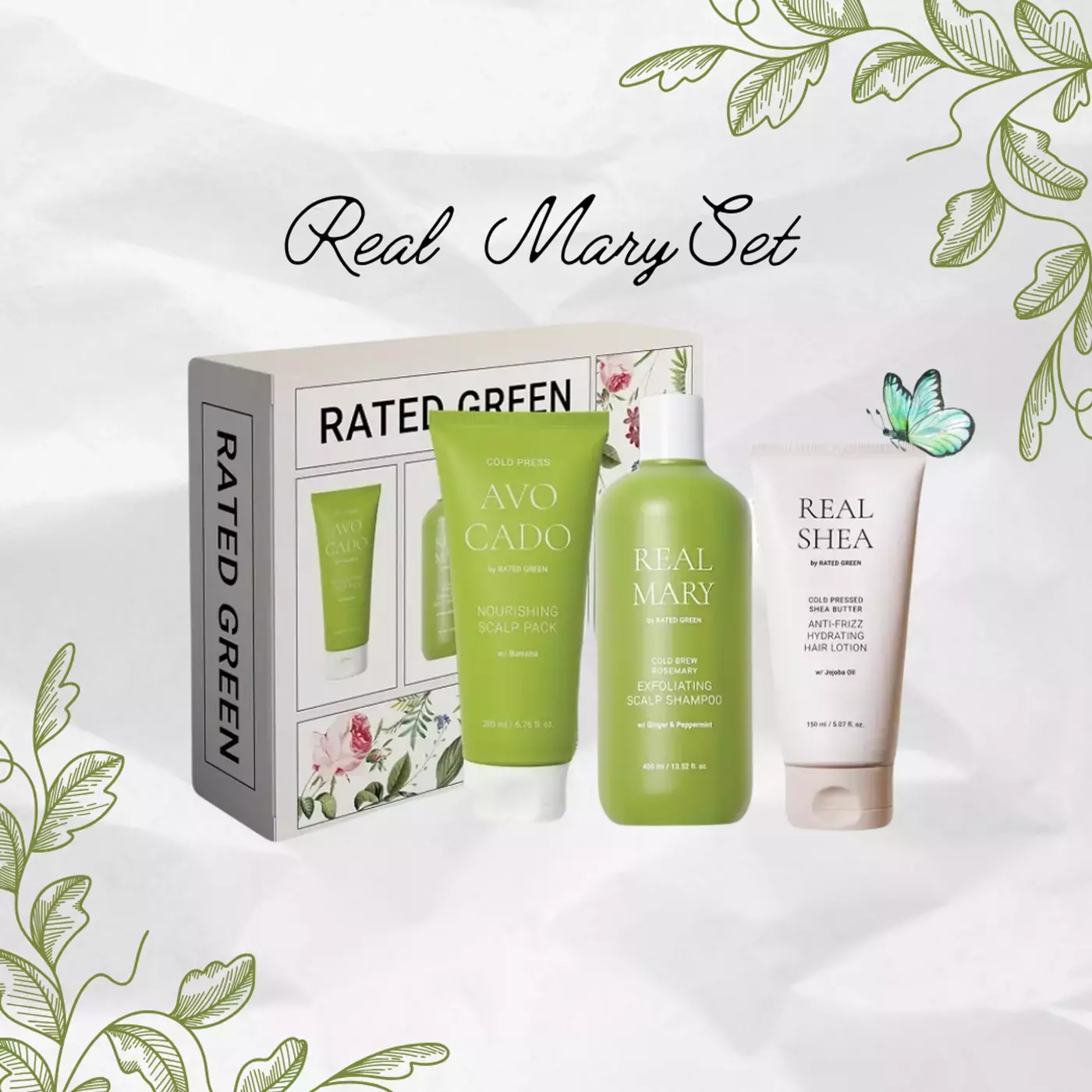 Набір для живлення та відновлення волосся Rated Green Real Mary Set (3 pics)