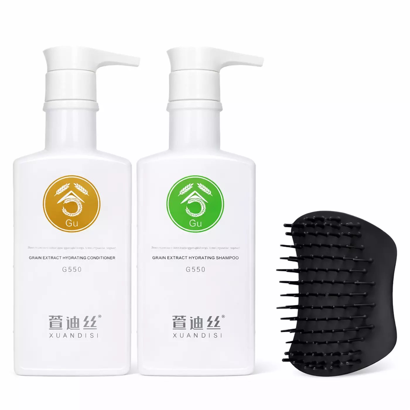 Подарунковий набір «Silky Hair Love» (шампунь і бальзам Xuandi Si, масажний гребінець Tangle Teezer)