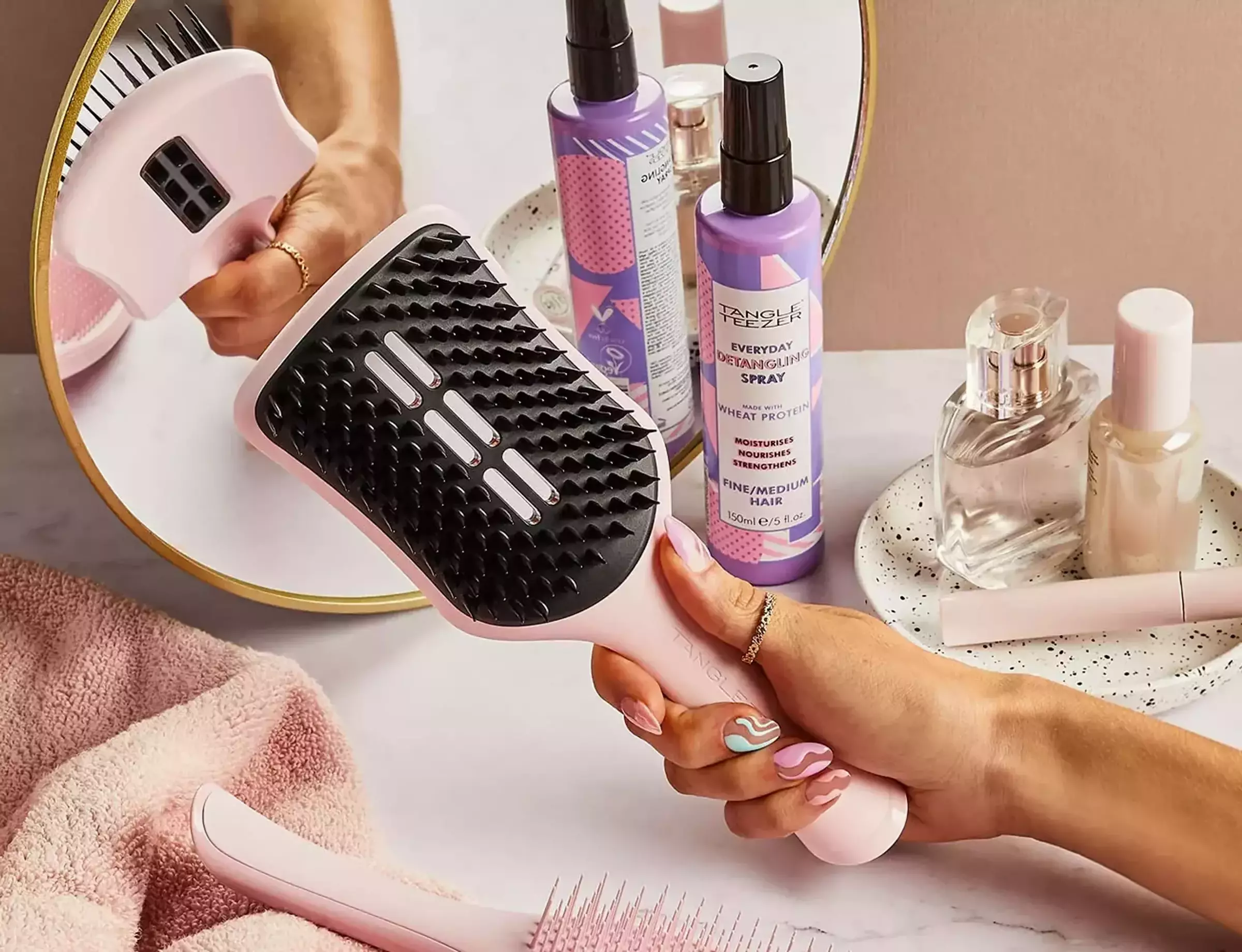 Гребінець для сушки та укладки феном TANGLE TEEZER EASY DRY & GO LARGE VENTED BLOWDRY HAIRBRUSH BLACK GLOSS