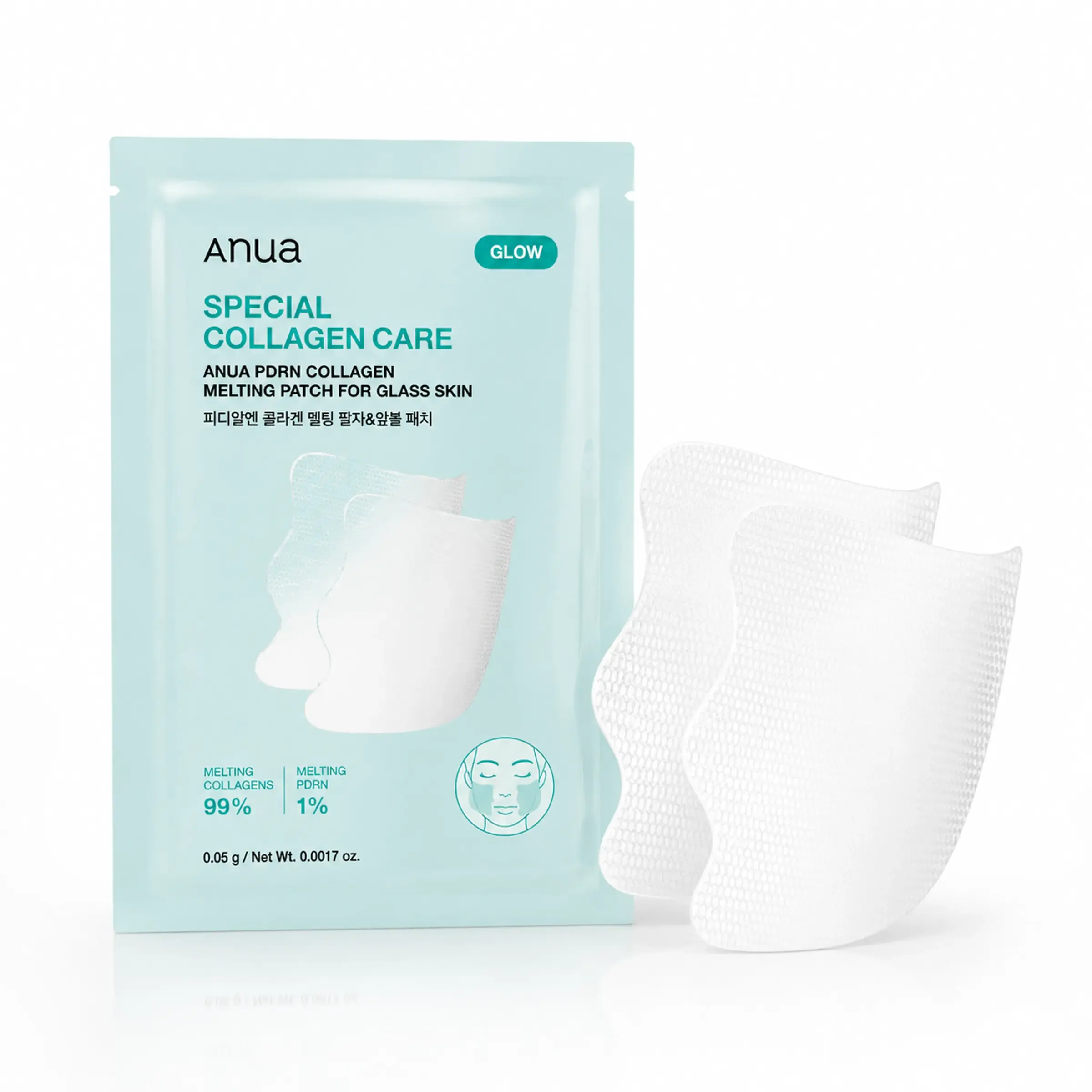 Патчі для обличчя із розплавленим колагеном і PDRN ANUA PDRN Collagen Melting Patch For Glass Skin, 1 шт. 