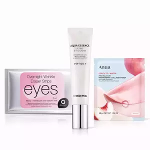 Подарунковий набір для сяйва та молодості шкіри (крем під очі, патчі, гідрогелева маска)