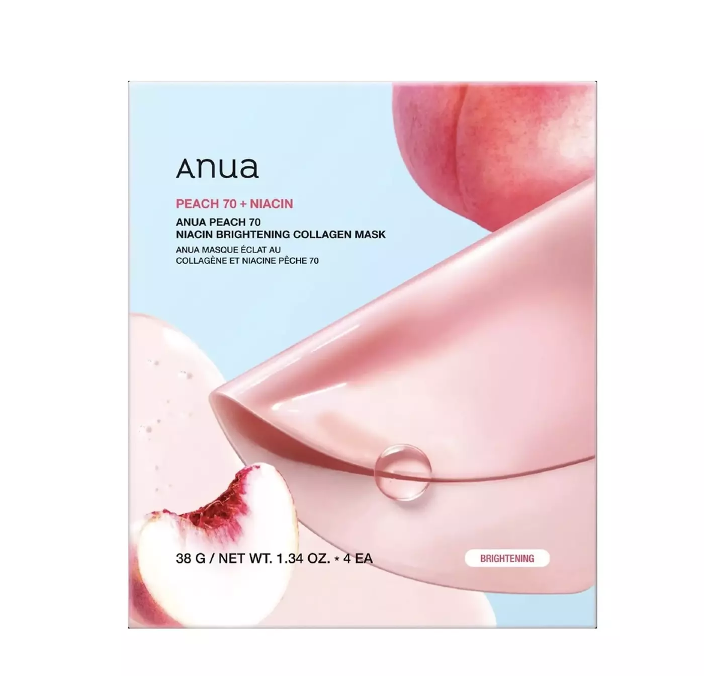 Колагенова маска з персиком та ніацинамідом ANUA Peach 70 Niacin Brightening Collagen Mask, 34 g