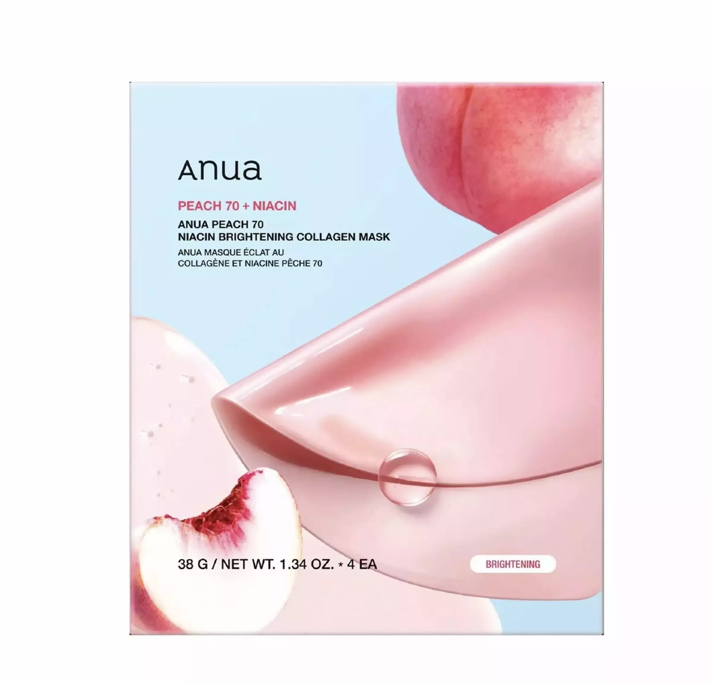 Колагенова маска з персиком та ніацинамідом ANUA Peach 70 Niacin Brightening Collagen Mask, 34 g