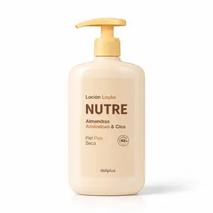 Лосьйон для дуже сухої шкіри з живильними та зволожуючими властивостями DELIPLUS Nutre Almonds & Cica Body Lotion, 600 ml 
