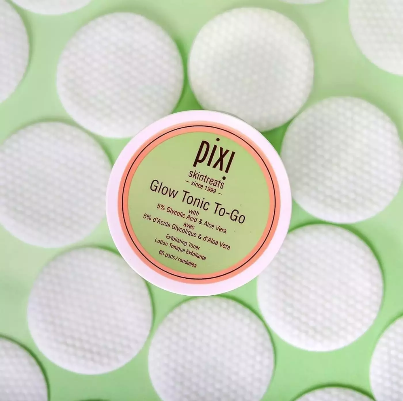 Пілінг-диски з 5% гліколевої кислоти PIXI Glow Toniс To-Go, 60 шт. 