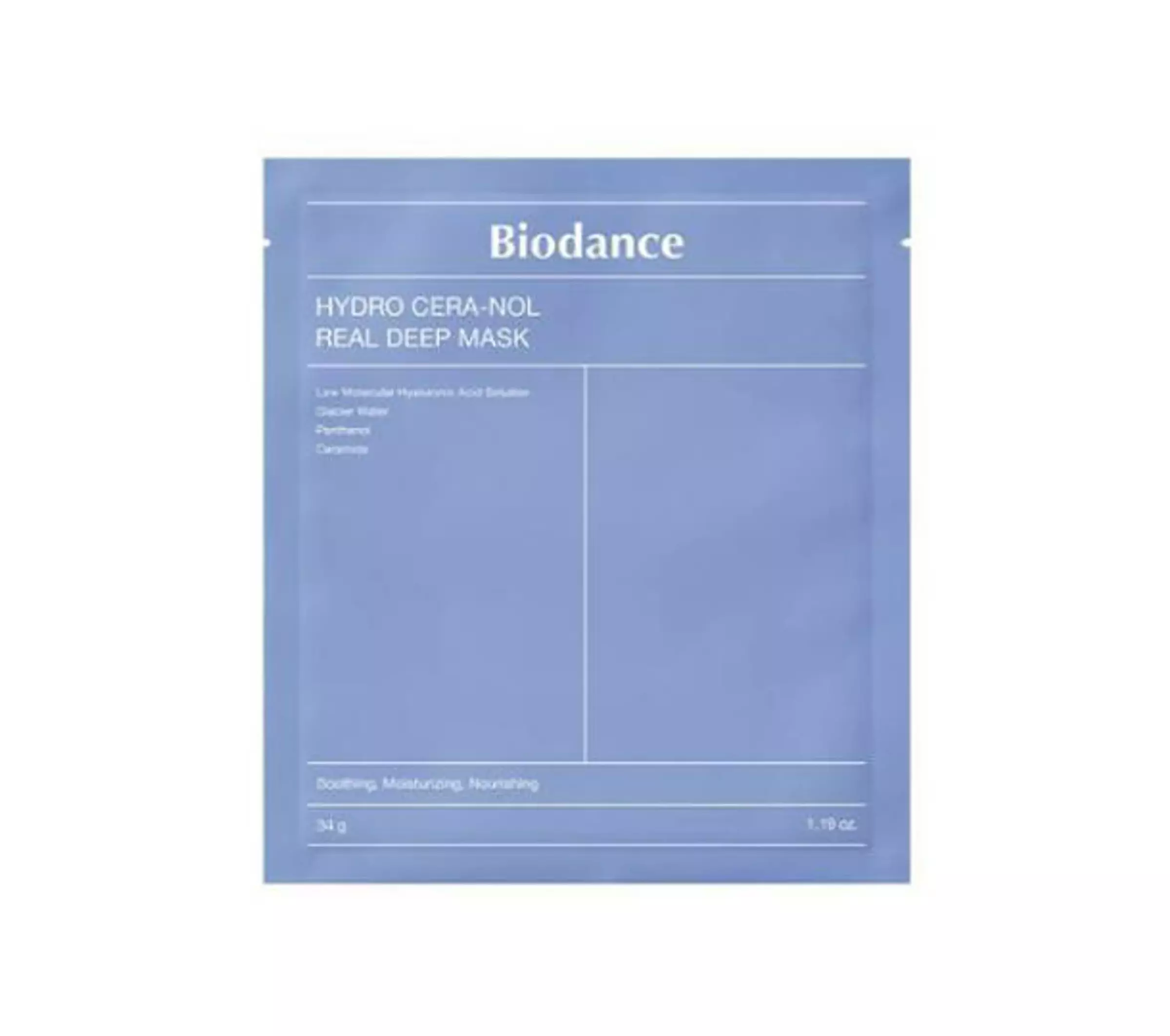 Гідрогелева маска з керамідами та пантенолом Biodance Hydro Cera-Nol Real Deep Sheet Mask 34g (1 шт.)