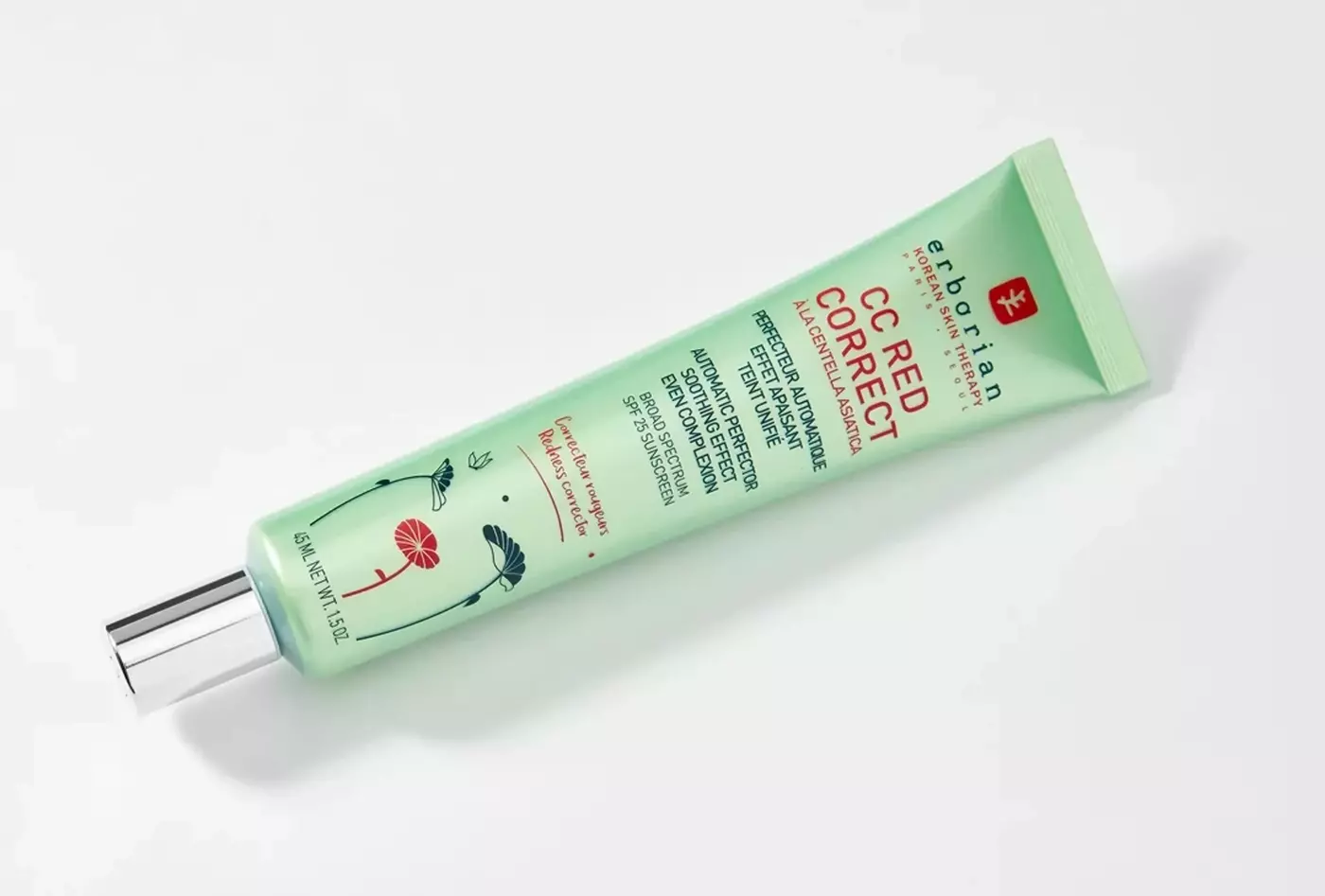 Коригуючий CC крем для обличчя ERBORIAN CC Red Correcting Face Cream, 15 ml