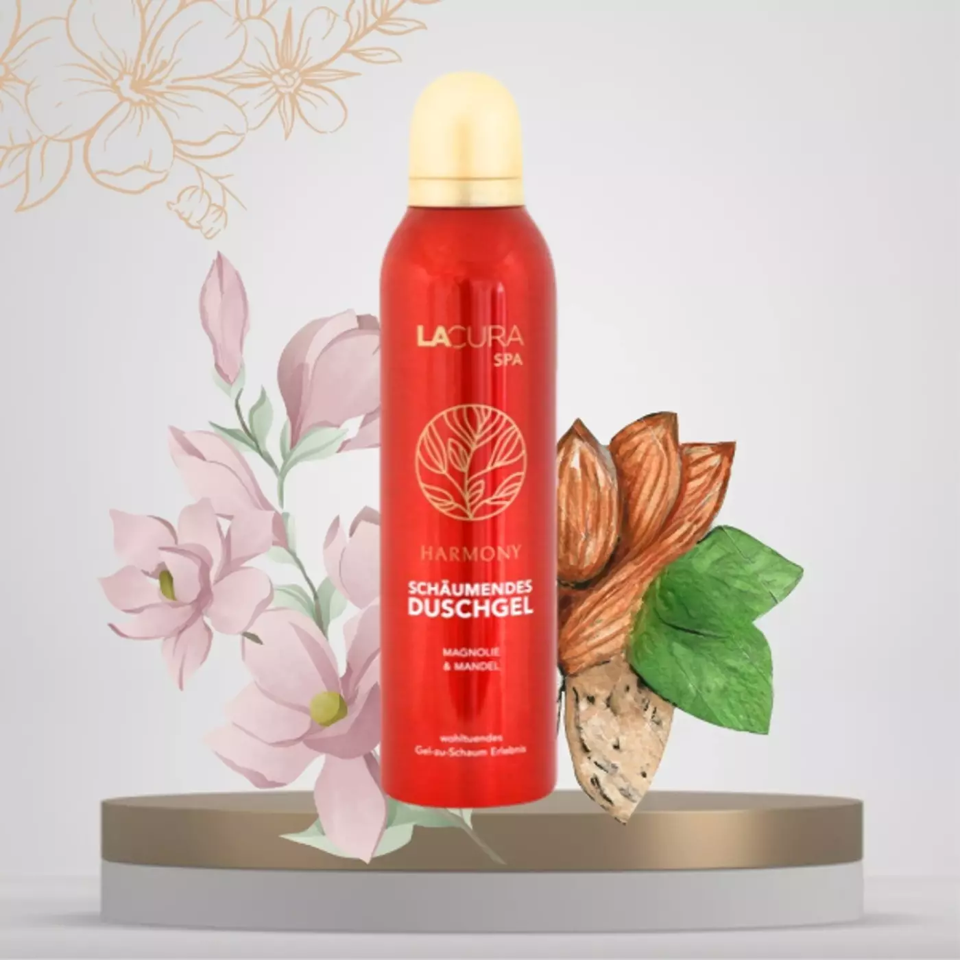 Парфумована гель-піна для душу Lacura Spa Harmony з ароматом магнолії та мигдалю 200 мл