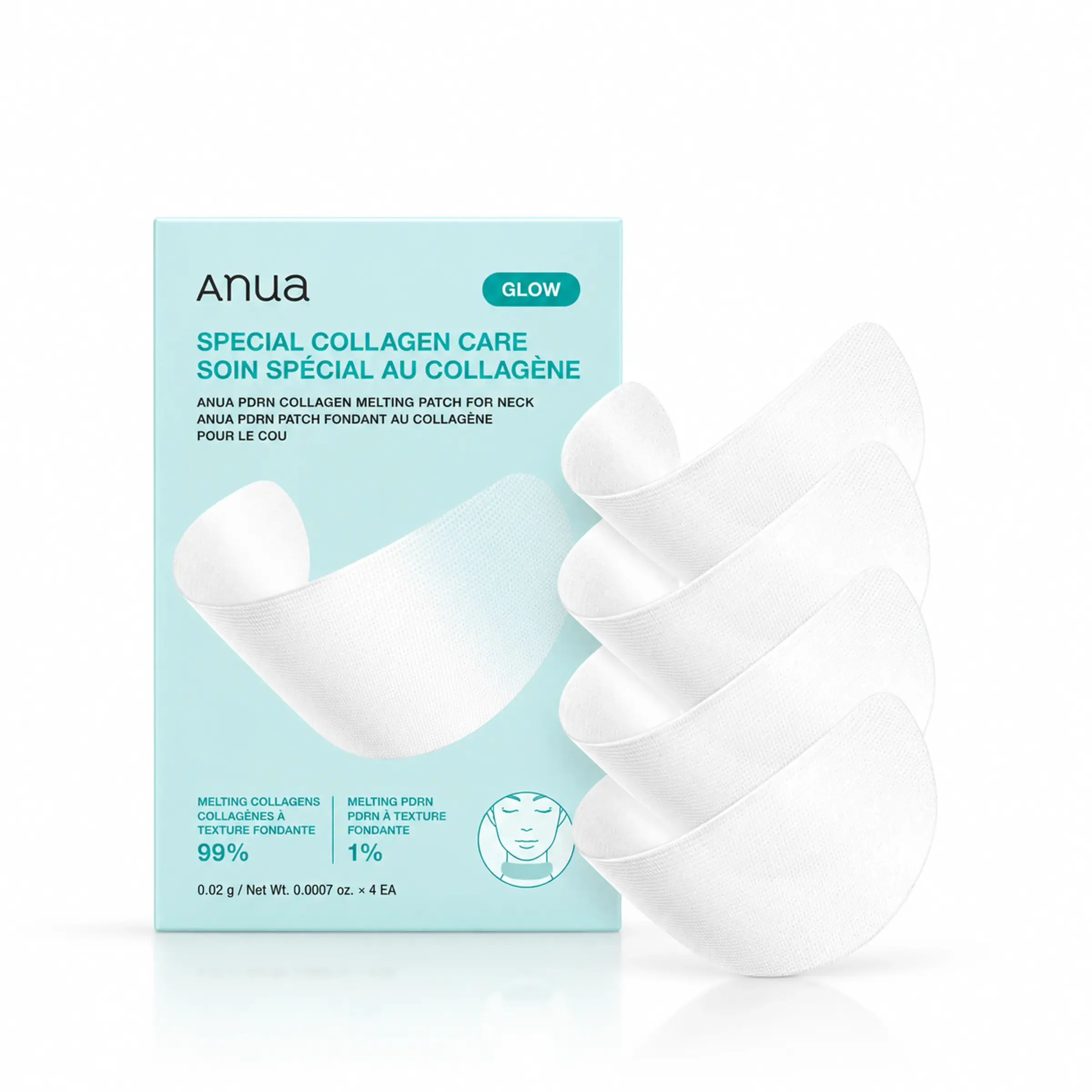 Патчі для шиї із розплавленим колагеном та PDRN Anua PDRN Collagen MELTING PATCH FOR NECK (4 шт.)