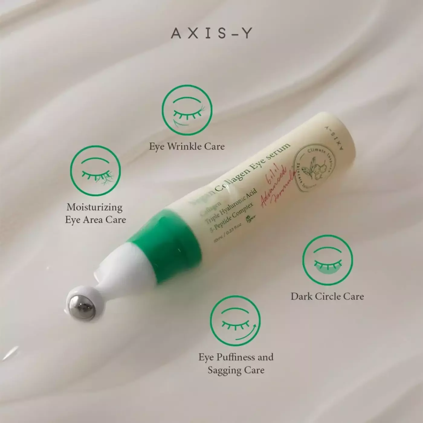 Веганська сироватка під очі з колагеном Axis-Y Vegan Collagen Eye Serum, 10 ml