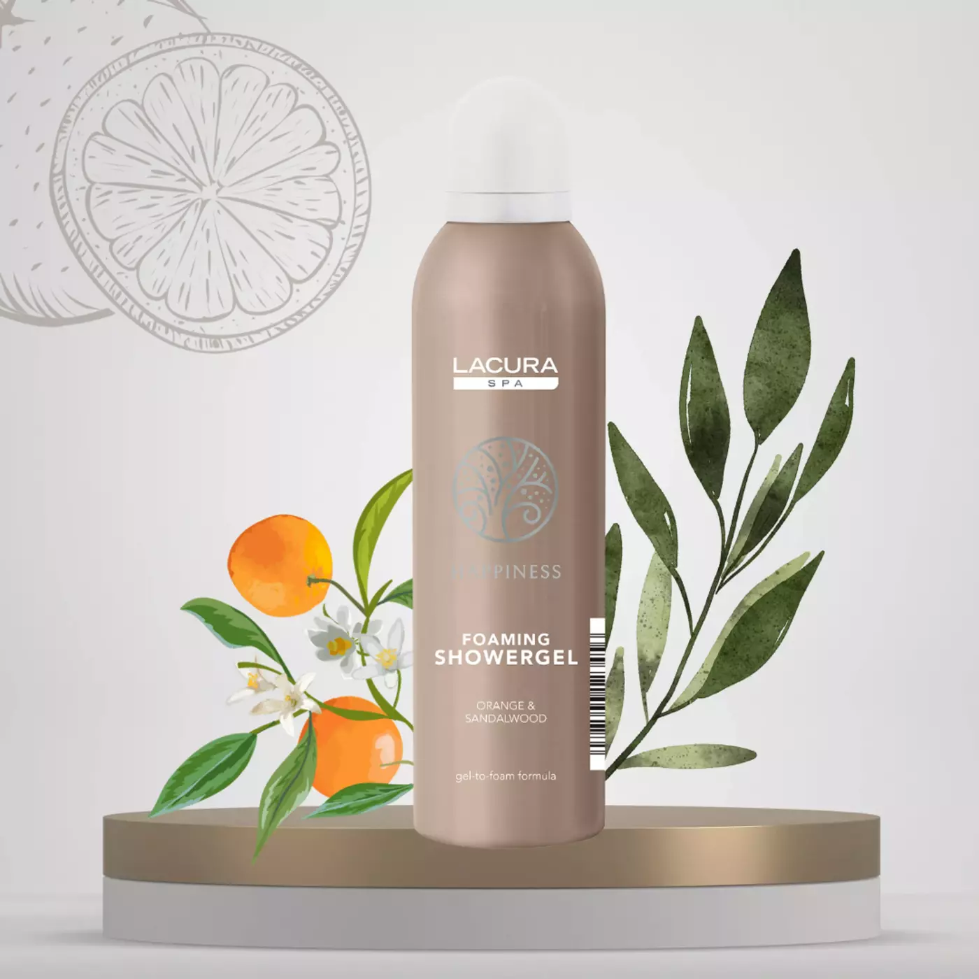 Парфумована гель-піна для душу Lacura Spa Harmony з ароматом апельсину та сандалового дерева, 200 мл 