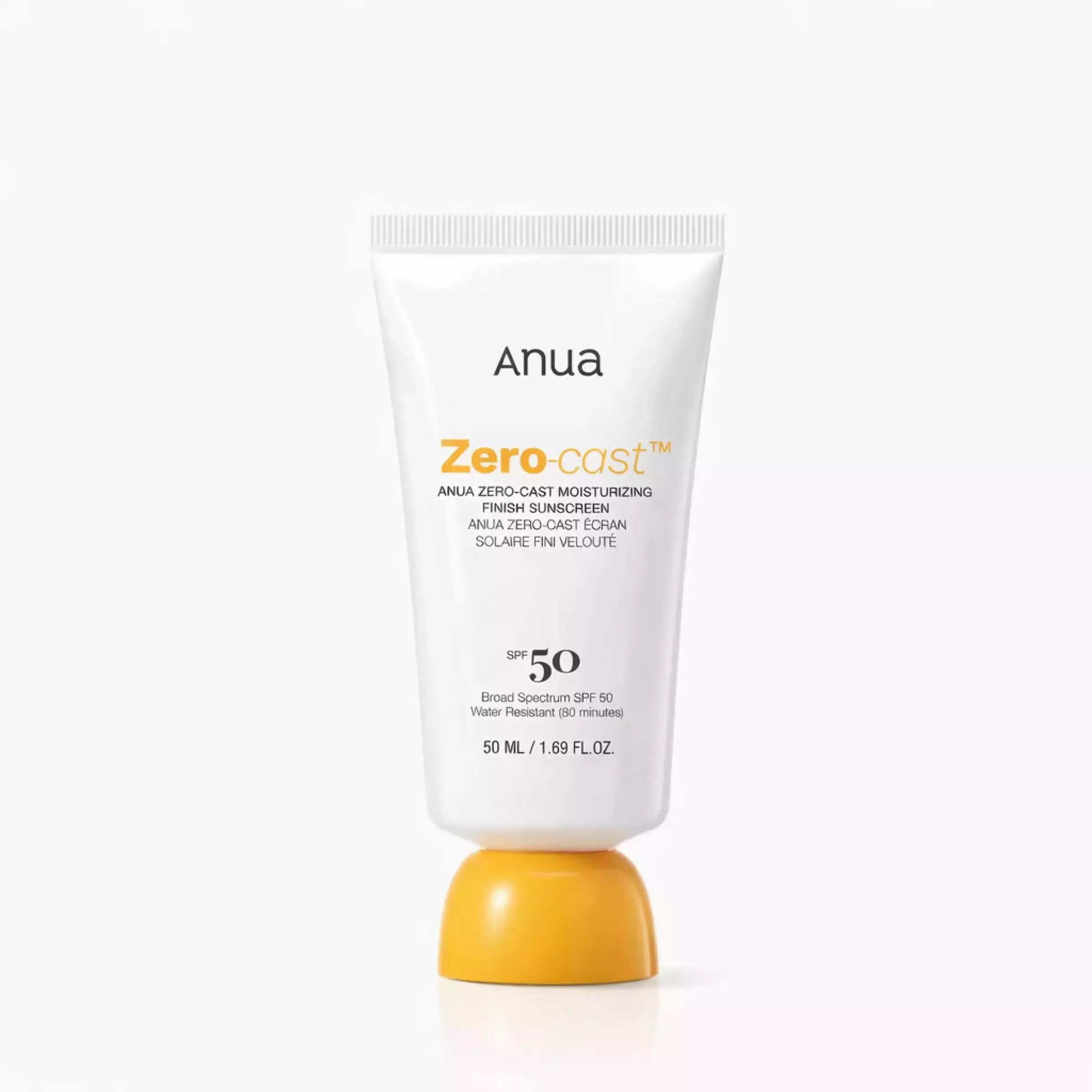 Зволожуючий сонцезахисний крем без білих слідів ANUA Zero-cast Moisturizing Finish Sunscreen, 50 ml 