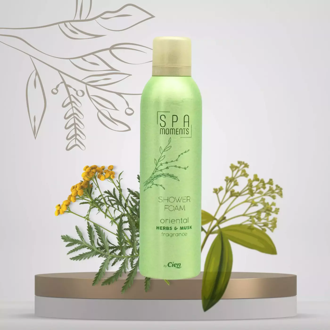 Гель-піна для душу зі східними травами та мускусом Cien Spa Moments Shower Foam Oriental Herbs & Musk, 200 ml