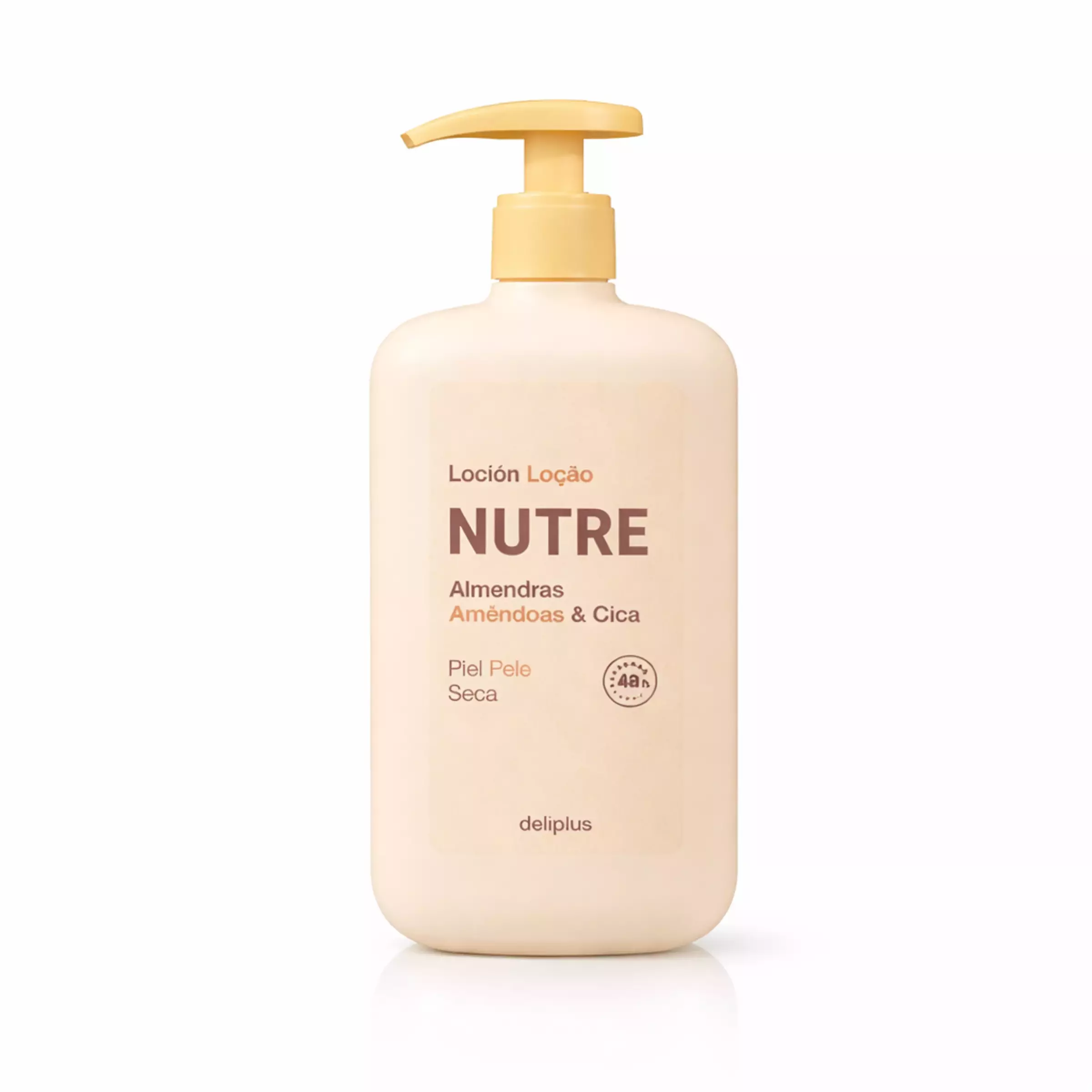 Лосьйон для дуже сухої шкіри з живильними та зволожуючими властивостями DELIPLUS Nutre Almonds & Cica Body Lotion, 600 ml 