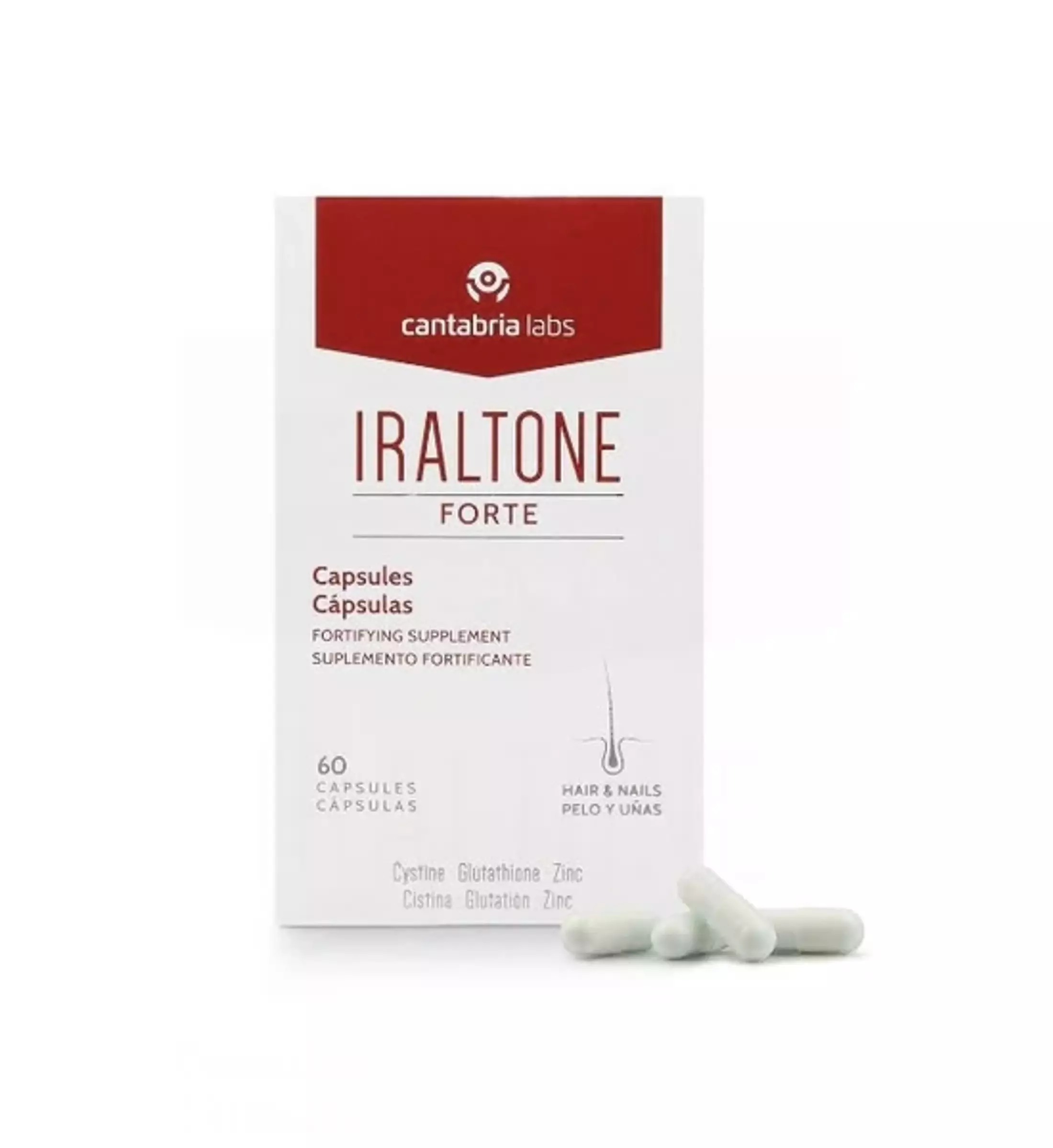 Капсули для зміцнення волосся та нігтів Cantabria Labs Iraltone Forte Capsules, 60 шт