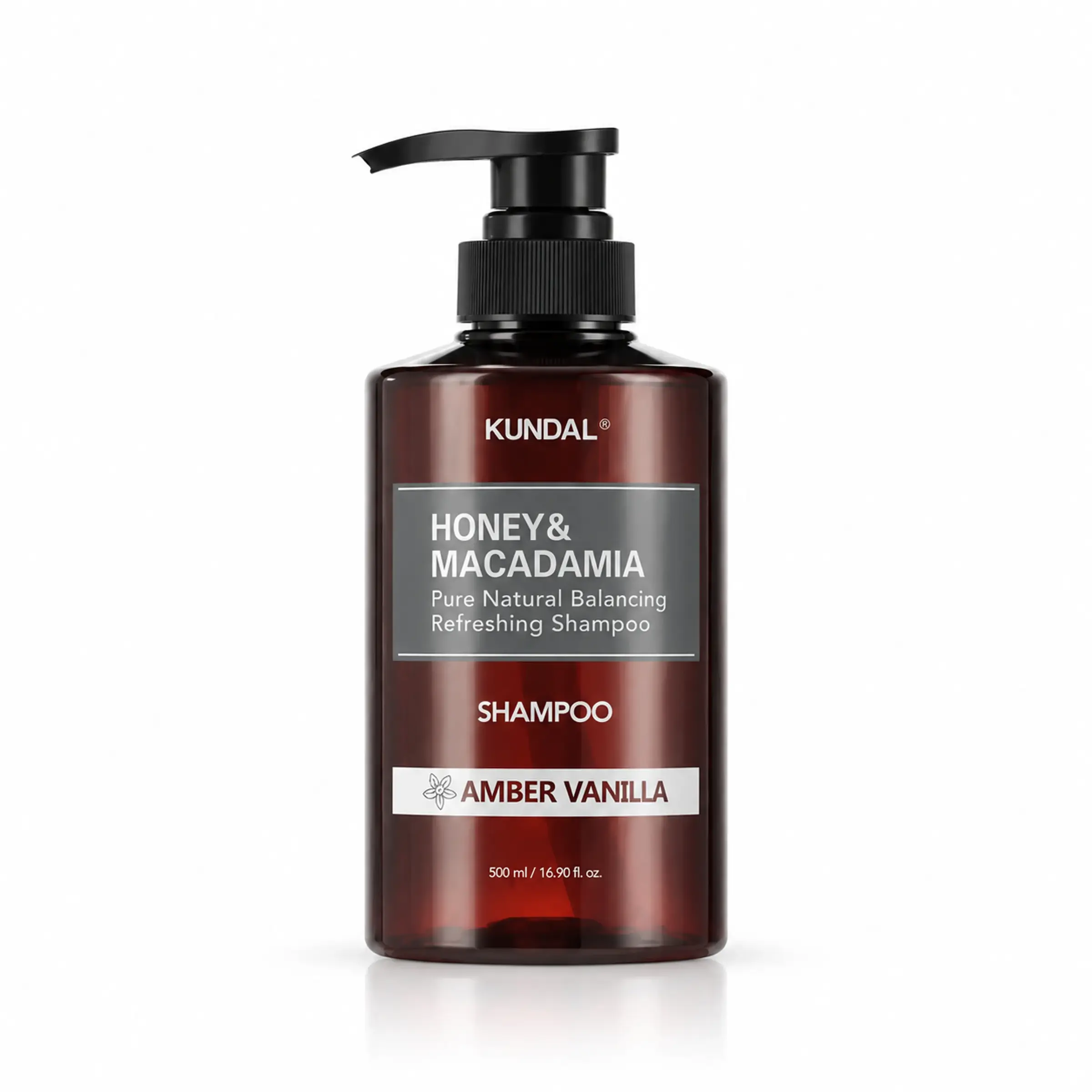Відновлювальний шампунь з медом і макадамією KUNDAL Honey & Macadamia Nature Shampoo Amber Vanilla, 500 мл 