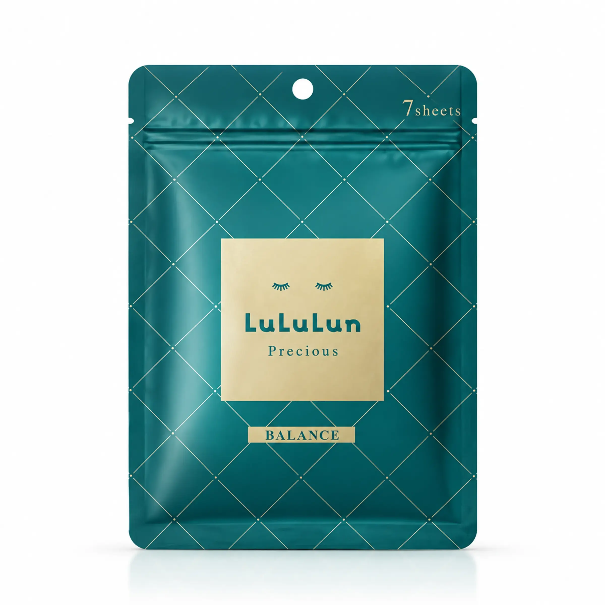 Антивікова відновлювальна тканинна маска для обличчя Lululun Precious Balance Green, 7 шт. 