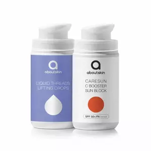 Набір для шкіри «Lifting & Protecting» About Skin (сироватка з пептидами, сонцезахист)