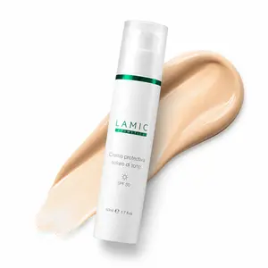Тональний крем з SPF 50 для захисту та вирівнювання кольору шкіри від Lamic «Crema protettivo solare di tono SPF 50», 50 ml