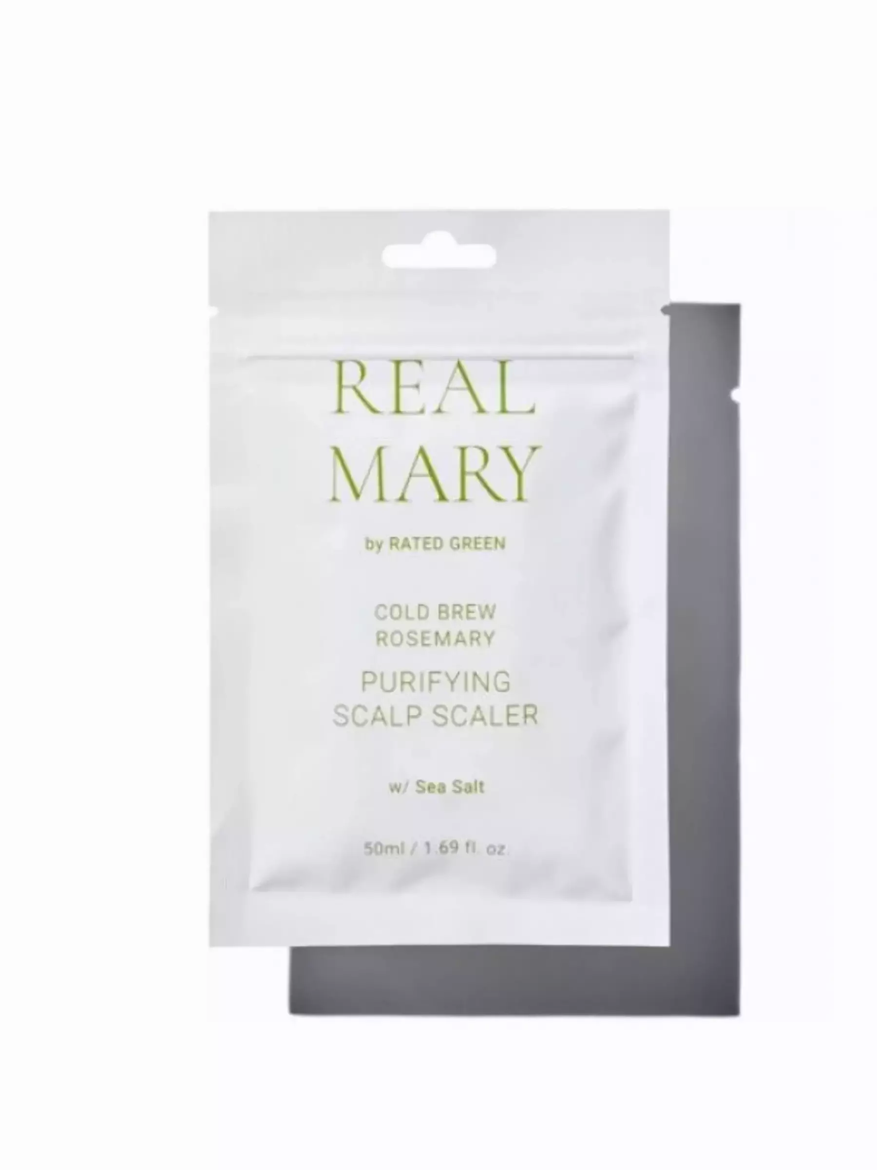 Очищаюча маска для шкіри голови з морською сіллю RATED GREEN Real Mary Cold Brewed Rosemary Purifyng Scalp Scaler, 50 мл