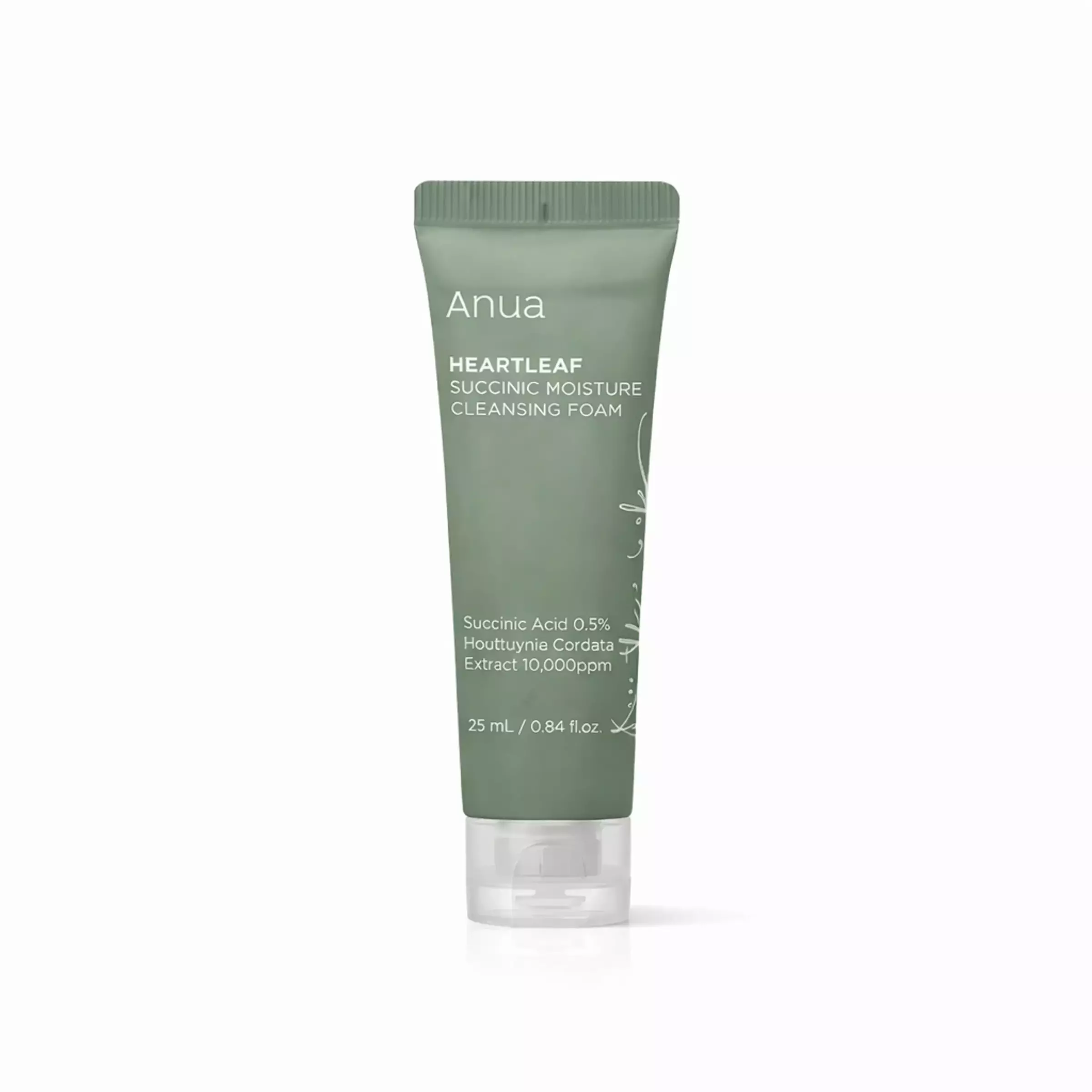 Заспокійлива пінка для вмивання з екстрактом хауттюйнії ANUA Heartleaf Succinic Moisture Cleansing Foam, 25 мл