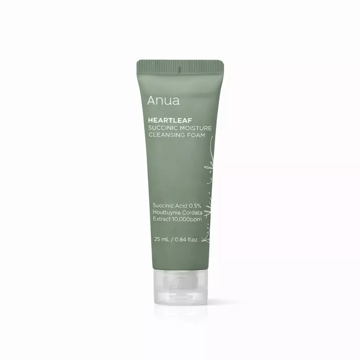 Заспокійлива пінка для вмивання з екстрактом хауттюйнії ANUA Heartleaf Succinic Moisture Cleansing Foam, 25 мл