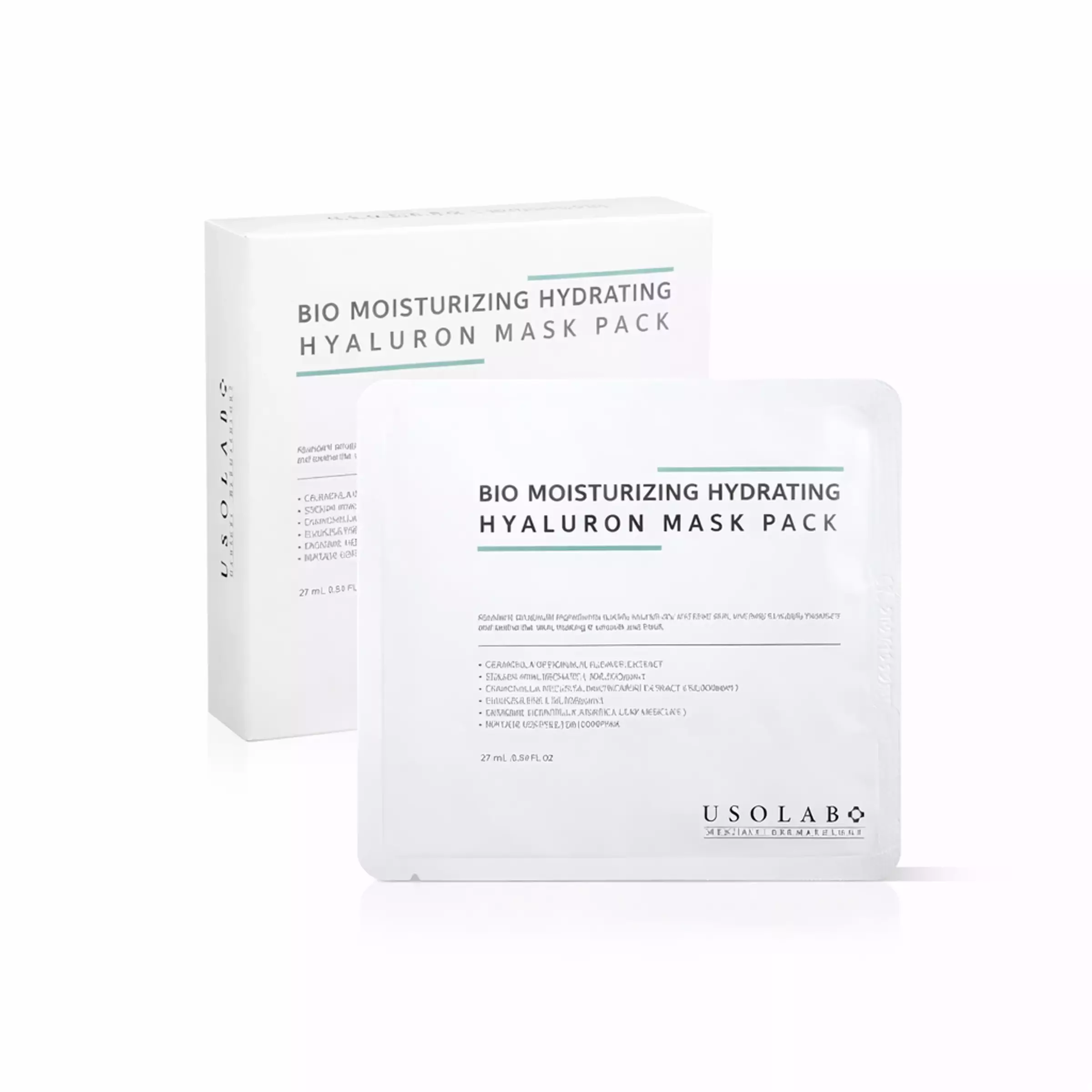 Зволожуюча тканинна маска зі заспокійливою та антивіковою дією USOLAB Bio Moisturizing Hydrating Hyaluron Mask, 30 ml 