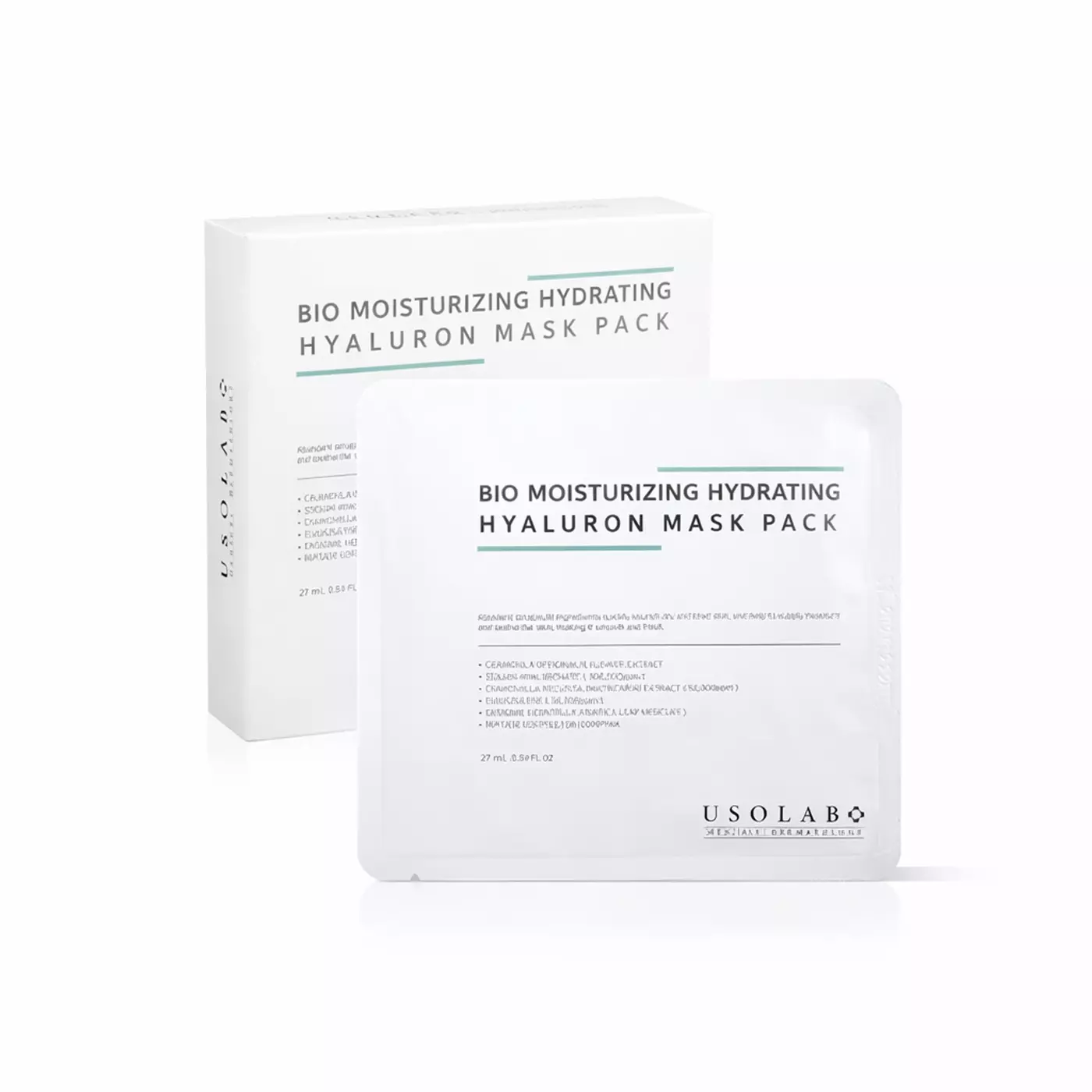 Зволожуюча тканинна маска зі заспокійливою та антивіковою дією USOLAB Bio Moisturizing Hydrating Hyaluron Mask, 30 ml 