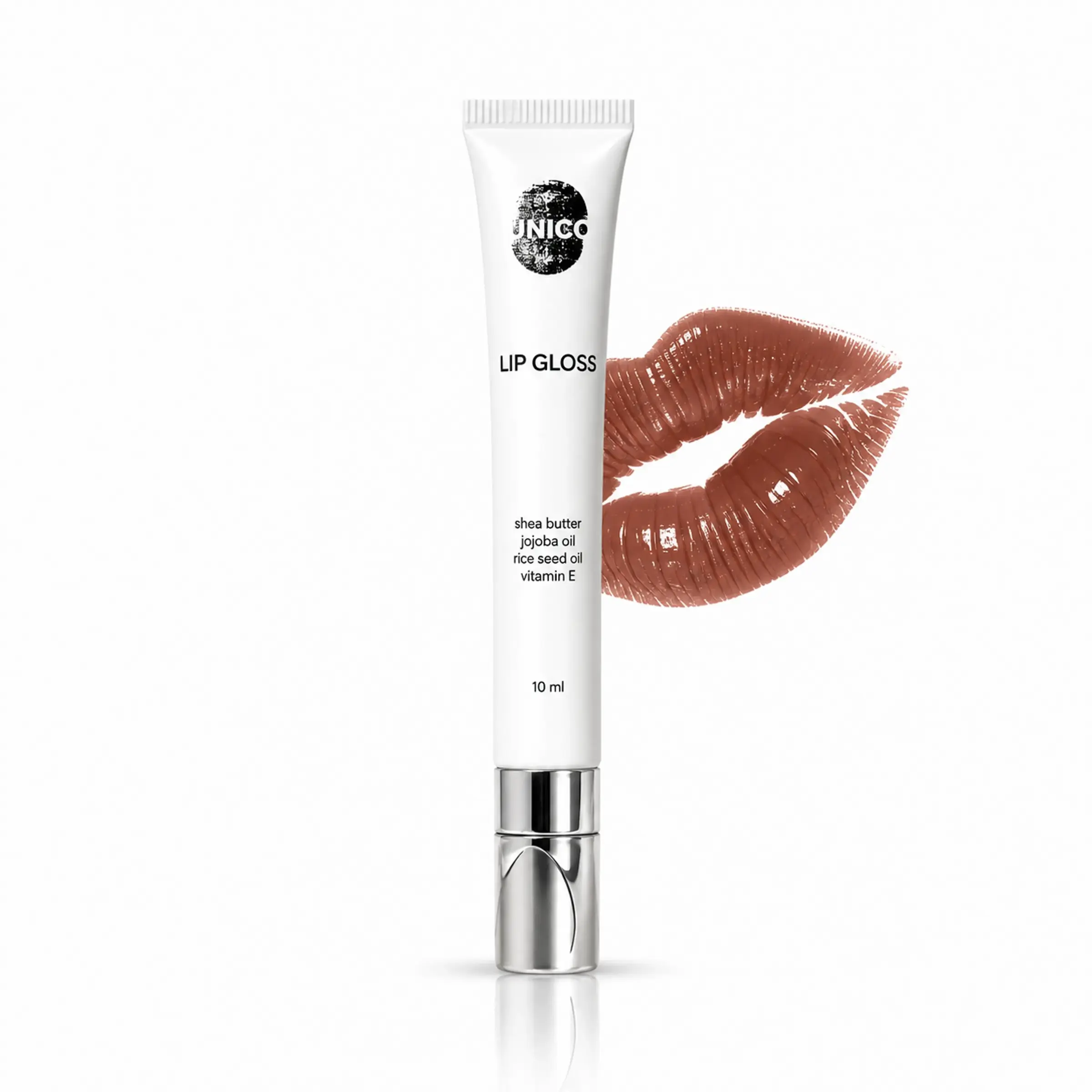 Блиск для губ з ментолом UNICO LIP GLOSS with menthol BROWNIE, 12 ml